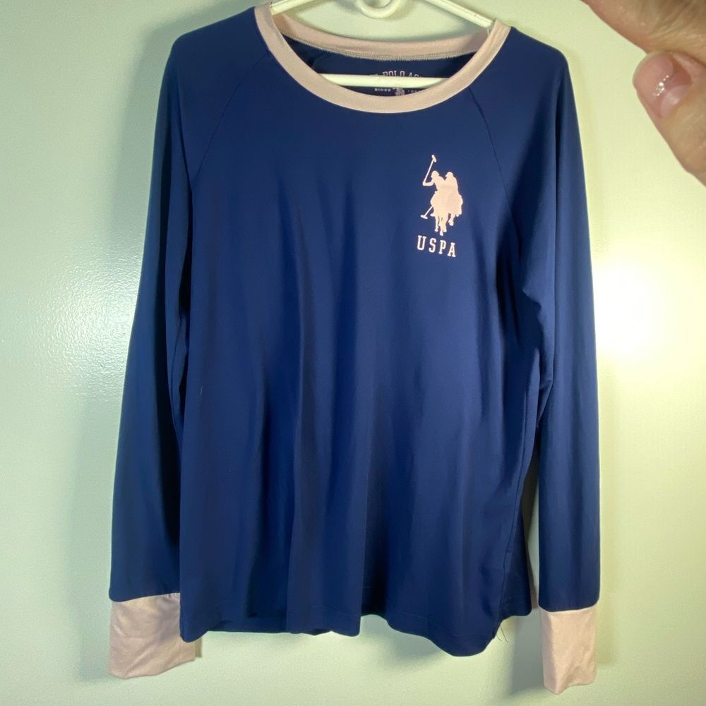 U.S. Polo Assn. Navy and Pink Shirt